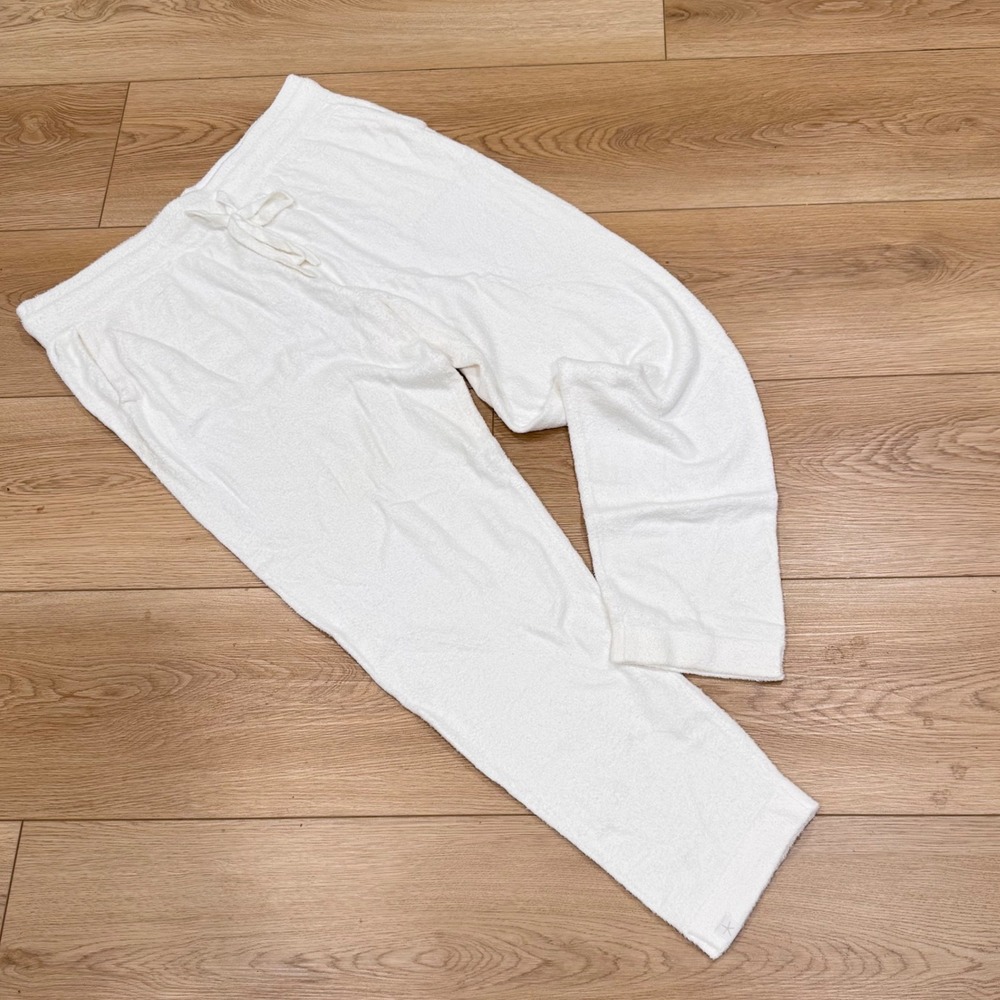 Barefoot Dreams CozyChic Lite Relaxed Jogger Slit Pants Sea Salt XL BDWCL20953